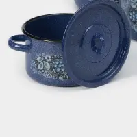 Набор эмалированных кастрюль &laquo;Голубика&raquo;, 3 шт.: 1.5 л, 2.9 л, 4.5 л, синий