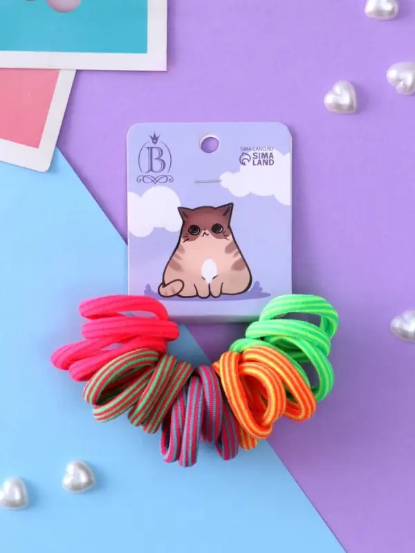 Резинка для волос «Кисонька», набор 20 шт., тоска, 2.5 см, МИКС