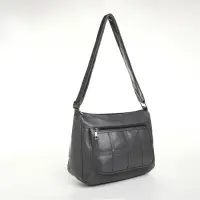 Сумка женская кросс-боди на молнии, 20&times;8.5&times;15 см, однотонная, серая