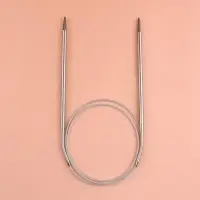 Спицы круговые, для вязания, с металлическим тросом, d=4.5 мм, 14/80 см
