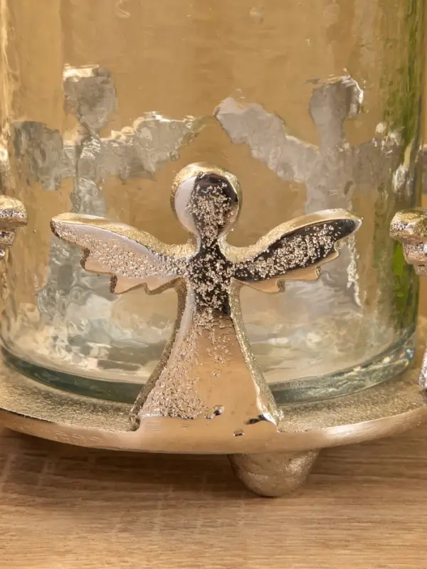 Подсвечник со стеклом &laquo;Ангелочки&raquo;, 11&times;11&times;11 см, алюминий