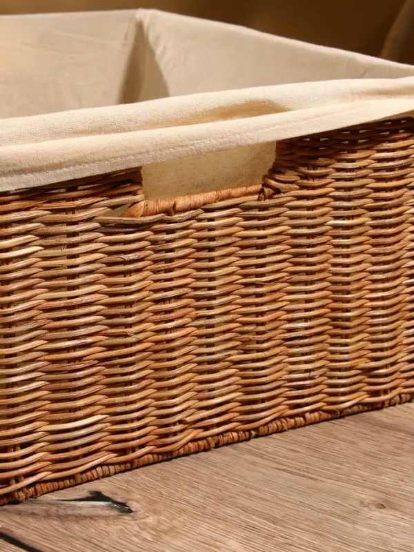 Корзинка прямоугольная с тканевым подкладом, 44×30×20 см, ротанг Корзинка прямоугольная с тканевым подкладом, 44×30×20 см, ротанг