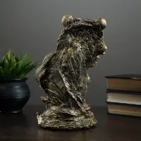 Подставка для бутылки &laquo;Медведь&raquo;, 15&times;16&times;25 см, бронза