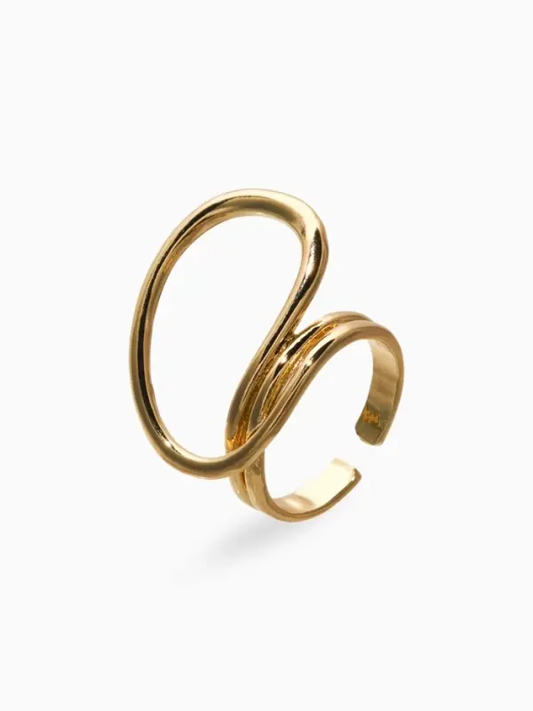 Кольцо металл &laquo;Спираль&raquo;, цвет золото, безразмерное