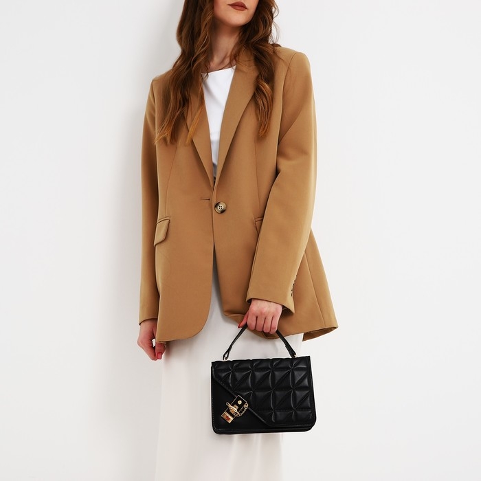 Сумка женская на клапане, отдел на молнии, 22х14 х 7 см, цвет чёрный Сумка женская на клапане, отдел на молнии, 22х14 х 7 см, цвет чёрный