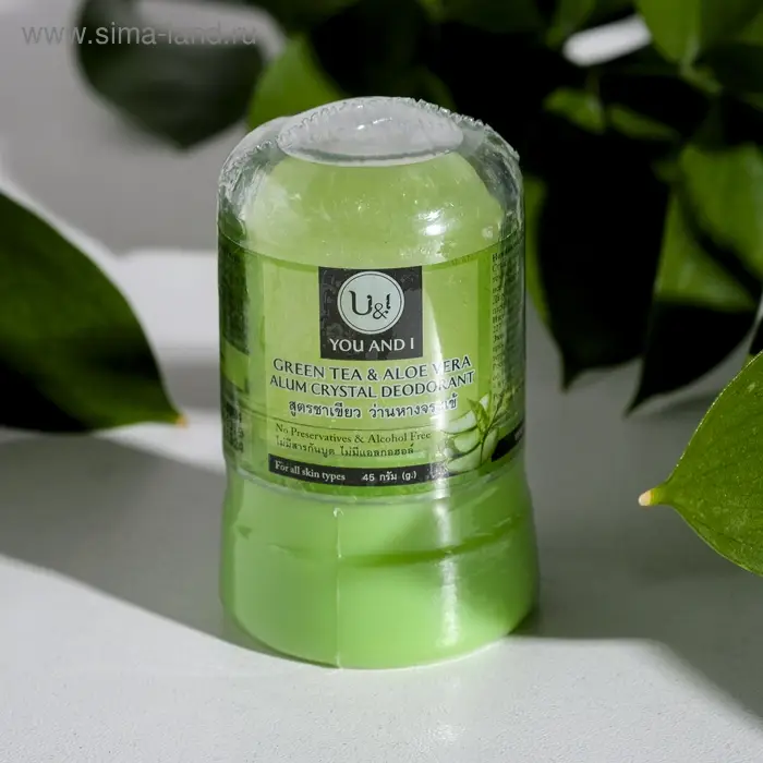 Дезодорант кристаллический U&I с зелёным чаем и алоэ вера, 45 г Дезодорант кристаллический U&I с зелёным чаем и алоэ вера, 45 г