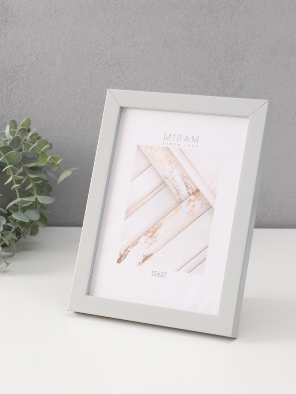 Фоторамка пластик Фоторамка пластик "МИРАМ" 15х21 св. серый