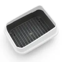 Туалет для кошек &laquo;Сима Люкс&raquo;, 30&times;39&times;19 см, с сеткой, с бортом, пластик, серый