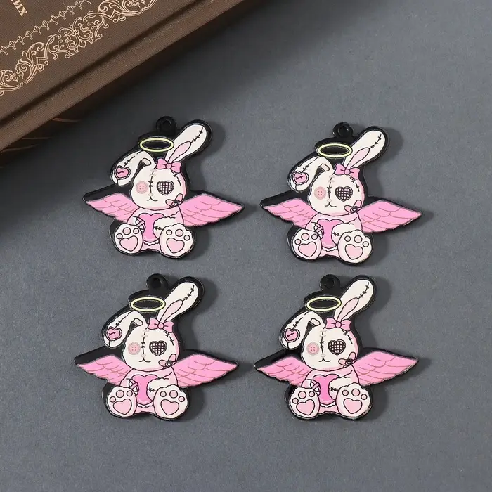 Декор для творчества акрил двусторонний Декор для творчества акрил двусторонний "Зомби-зайка" 3,6х4,2х0,2 см