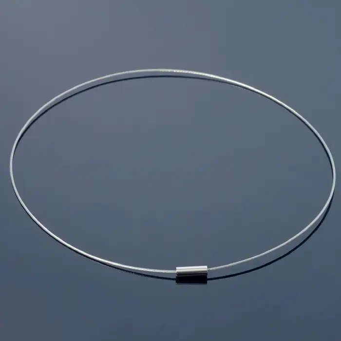 Основа для колье (чокер) с замком, 1 мм, цвет стальной, 45 см