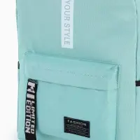 Рюкзак молодёжный на молнии, с карманами, размер 27&times;10&times;37.5 см, мятный