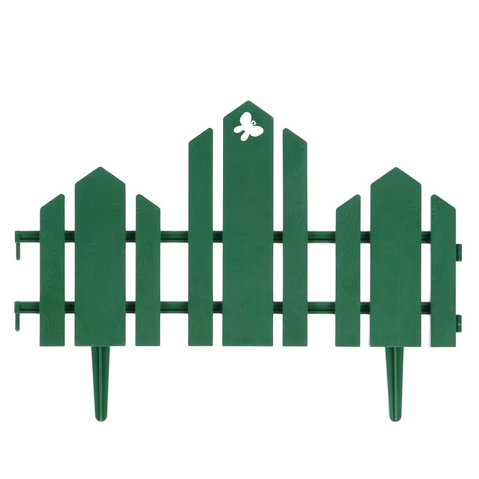 Ограждение декоративное, 25 × 170 см, 5 секций, пластик, зелёное, «Чудный сад» Ограждение декоративное, 25 × 170 см, 5 секций, пластик, зелёное, «Чудный сад»
