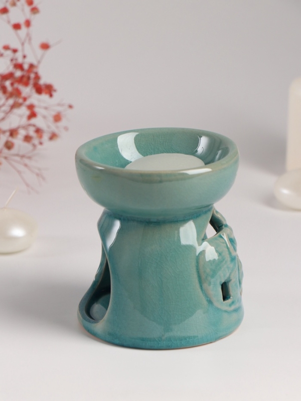 Набор: аромалампа для эфирных масел, мелтсы из воска ароматические «Слон со слонёнком», бирюза, 10×10×9 см Набор: аромалампа для эфирных масел, мелтсы из воска ароматические «Слон со слонёнком», бирюза, 10×10×9 см