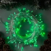 Гирлянда &laquo;Нить&raquo; 20 м, IP20, прозрачная нить, 200 LED, 8 режимов, 220 В, свечение зелёное