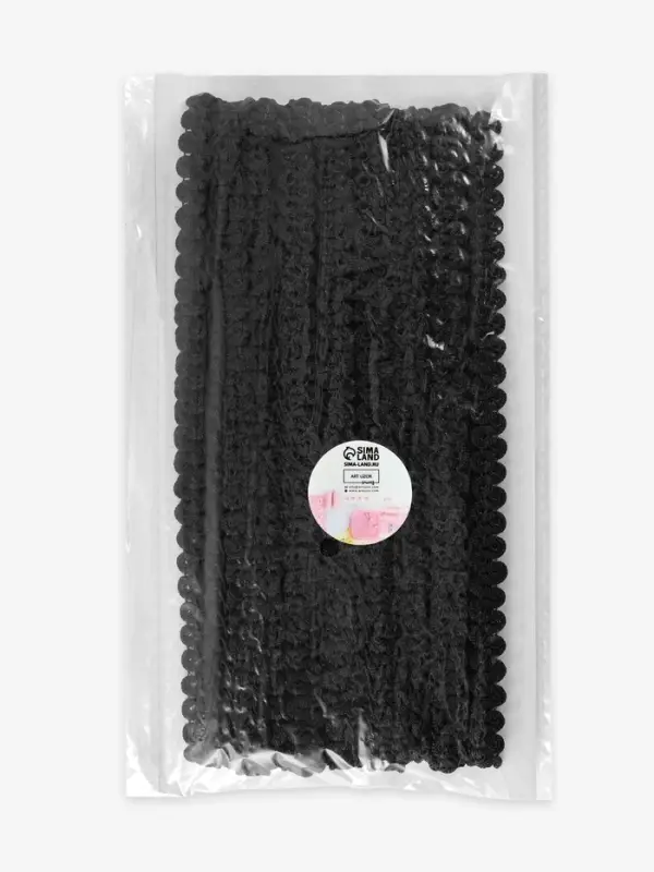 Тесьма декоративная &laquo;Шанель&raquo;, 12 мм, 10&plusmn;1 м, чёрная