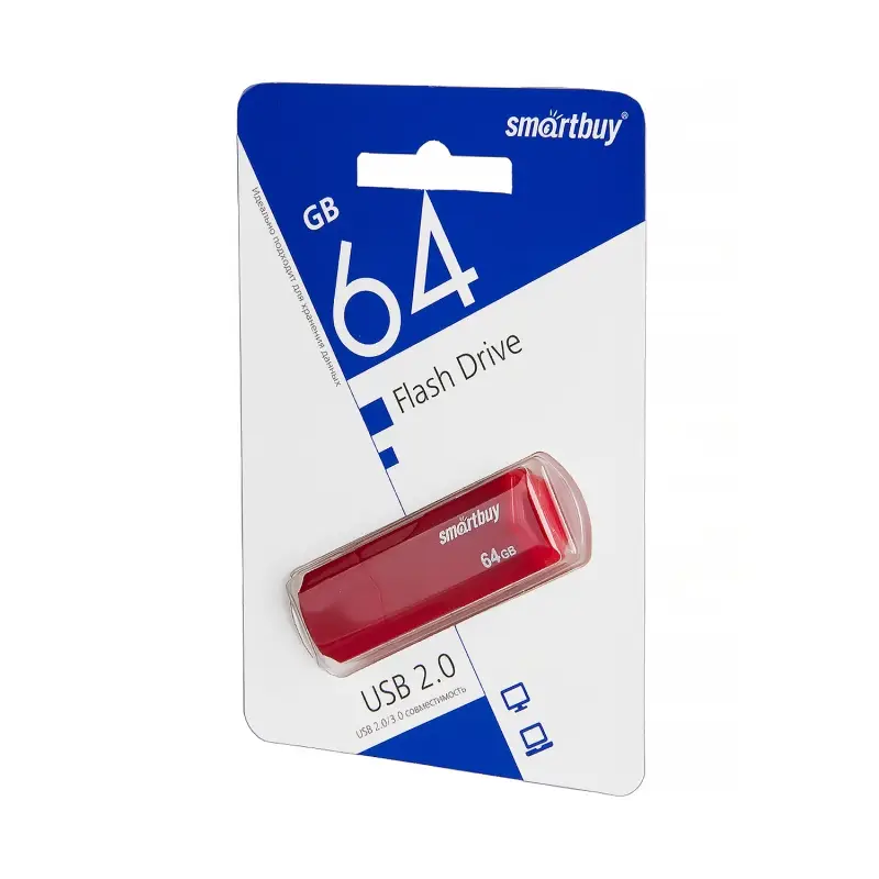 USB накопитель 64 GB Smart Buy Clue Red