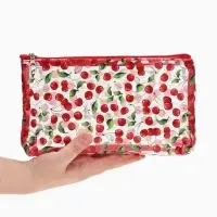 Косметичка женская Cherry lady, для бассейна, на молнии, прозрачная, красная