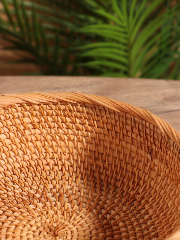 Корзина для фруктов плетёная 23х23х9 см, ротанг