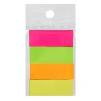 Блок - закладка с липким краем, 12×50 мм, бумажные, 4 цвета по 80 листов, неоновые Блок - закладка с липким краем, 12×50 мм, бумажные, 4 цвета по 80 листов, неоновые