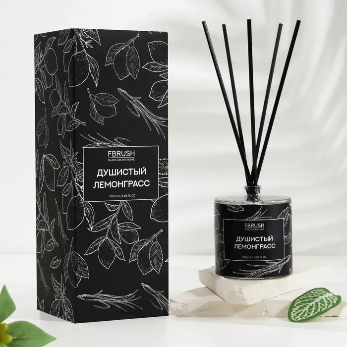 Диффузор ароматический BLACK AROMA HOME Диффузор ароматический BLACK AROMA HOME "Душистый лемонграсс", 100 мл