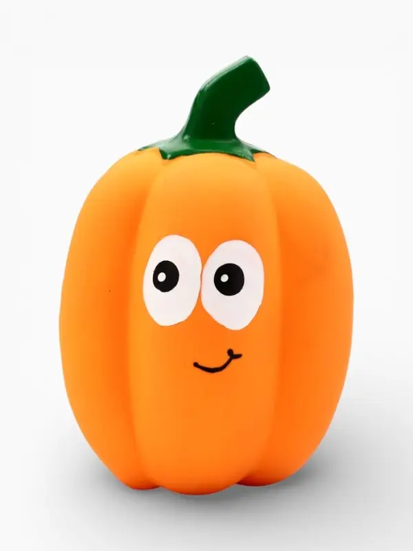 Игрушка пищащая для собак из латекса "Тыква", 13 см