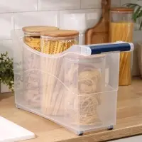 Контейнер для хранения на колёсиках, 10 л, 46.2&times;16.2&times;27.2 см, с ручкой, пластик, прозрачный