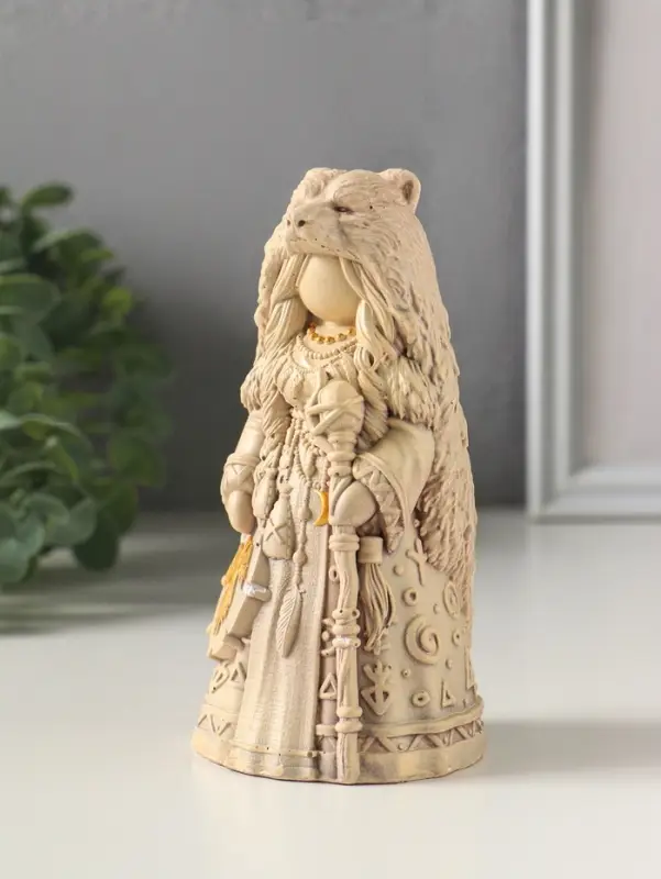 Фигурка гипс &laquo;Берегиня Шаманка медведица&raquo;, 13.5&times;6 см, слоновая кость