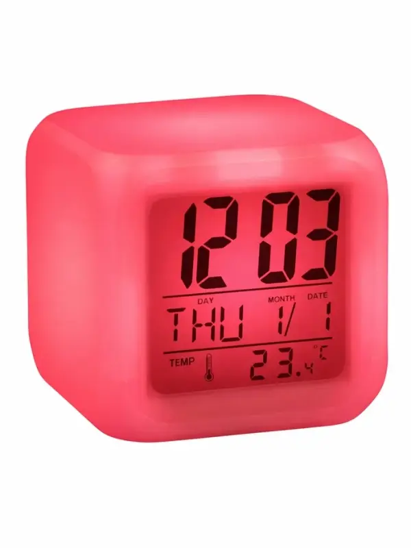 Часы - будильник LB-03, дата, температура, белый