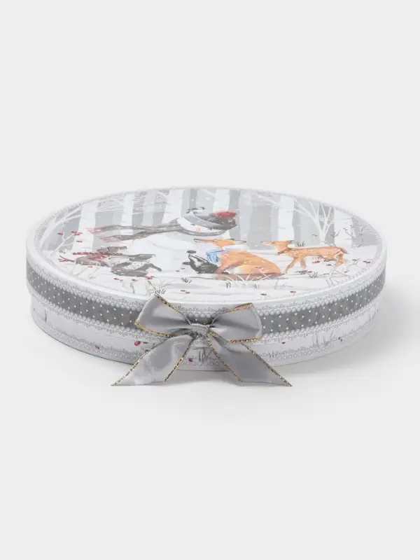 Набор тарелок новогодних «Снежные забавы», 2 шт., d=19 см, керамика, подарочная упаковка, белый Набор тарелок новогодних «Снежные забавы», 2 шт., d=19 см, керамика, подарочная упаковка, белый