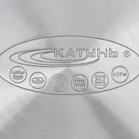 Кастрюля Катунь &laquo;Элис Голд&raquo;, 2.5 л, d=18 см, стеклянная крышка, золотые ручки, капсульное дно, индукция, нержавеющая сталь, серебристая