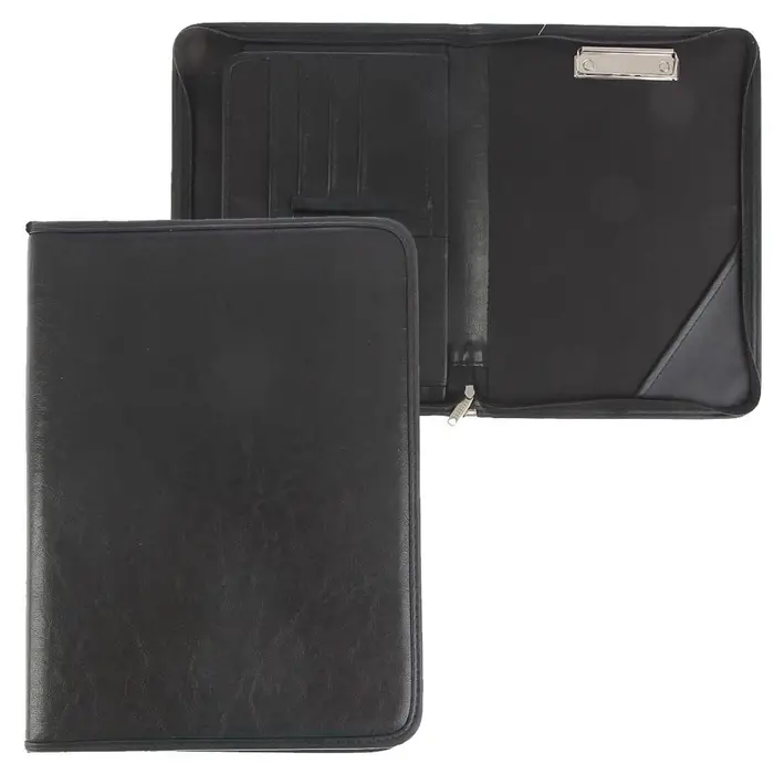 Папка деловая, искусственная кожа, для бумаг, 360&times;260&times;30 мм, с металлическим прижимом, 6Д07 &laquo;Люкс &raquo; чёрная