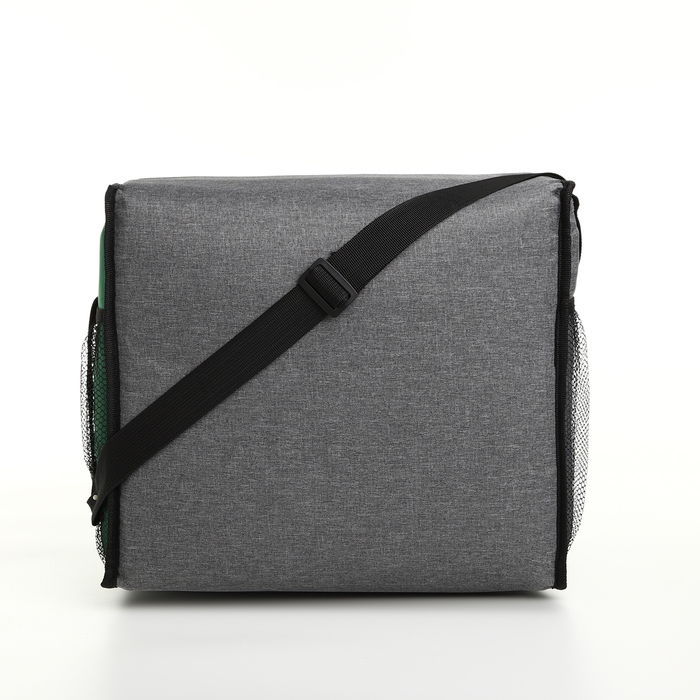 Термосумка на молнии, наружный карман, 32 л, цвет серый/зелёный Термосумка на молнии, наружный карман, 32 л, цвет серый/зелёный