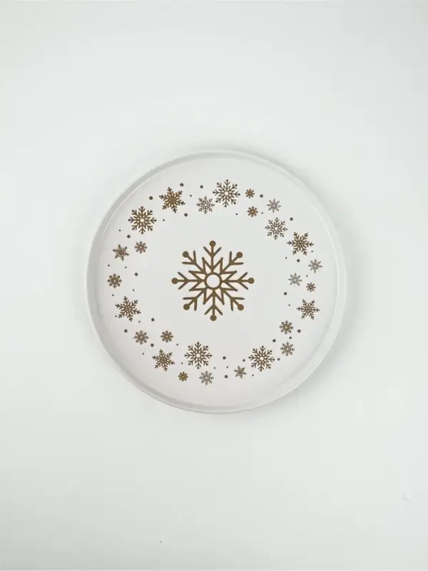 Тарелка новогодняя плоская &laquo;Снежная сказка&raquo;, d=21.7 см, ручная работа