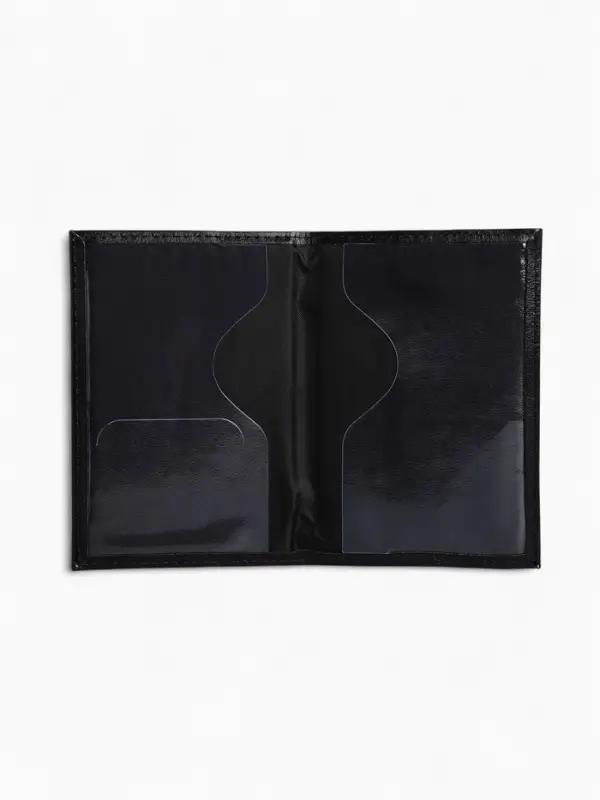 Обложка для паспорта, кожзам, чёрная