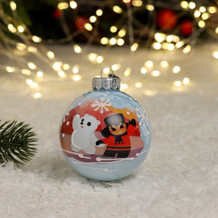 Шар "Умка и мальчик", 80 мм., в подарочной упаковке