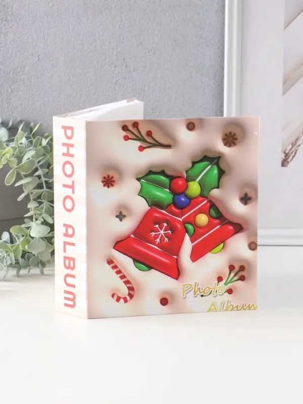 Фотоальбом на 40 фото 13х18 см Фотоальбом на 40 фото 13х18 см "Новогодние колокольчики" в коробке тисн.золото 5х18х20,8 см 108762