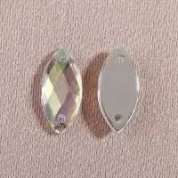 Стразы пришивные &laquo;Лепесток&raquo;, лодочка, из органического стекла, с голографией, 7&times;15 мм, 50 шт.