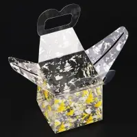 Коробка подарочная новогодняя складная ПВХ «Ёлочки» 5×5×5 см