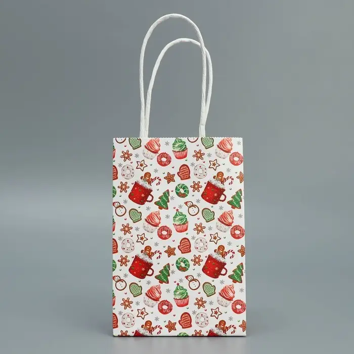 Пакет подарочный новогодний крафтовый «Сладкого Нового года», 15 х 10 х 6 см Пакет подарочный новогодний крафтовый «Сладкого Нового года», 15 х 10 х 6 см