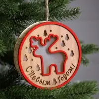 Ёлочная игрушка &laquo;Олень&raquo;, 13.5 см, 1 LED, от батареек, свечение тёплое белое