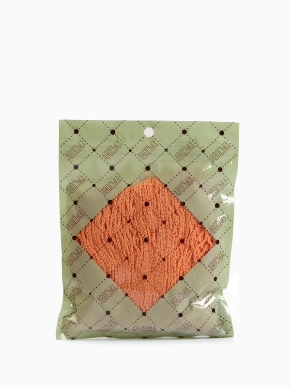 Авоська, 41 х 27 см, ручка 17 см, клетка 1.5 см, оранжевая Авоська, 41 х 27 см, ручка 17 см, клетка 1.5 см, оранжевая