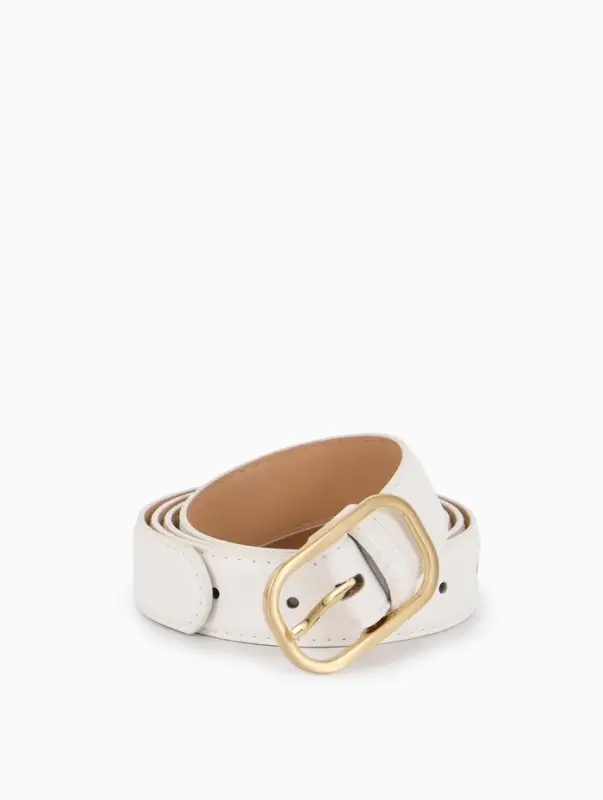 Ремень женский, 110&times;3 см, классическая пряжка металл, белый