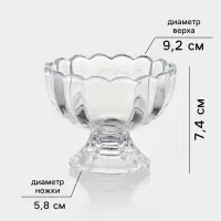 Набор креманок &laquo;Забота&raquo;, 130 мл, 38&times;9.5&times;7.5 см, 4 шт., стекло, прозрачный