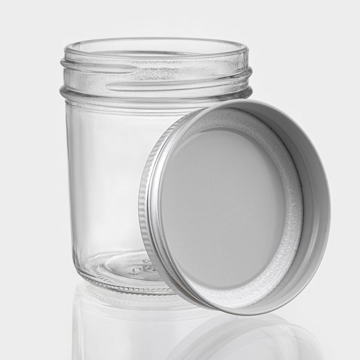Банка стеклянная для сыпучих продуктов Доляна &laquo;Сильвер&raquo;, 240 мл, 7&times;8,5 см, с металлической крышкой