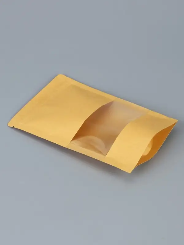 Пакет Zip - lock Крафт с прямоугольным окном 14&times;22 см