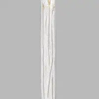 Молния металлическая, №3, неразъёмная, замок автомат, 60 см, декоративная, белая