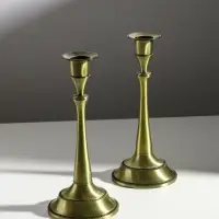 Металлический подсвечник на 1 свечу &laquo;Сканди&raquo;, набор 2 шт., бронза, 24.5&times;10&times;10 см