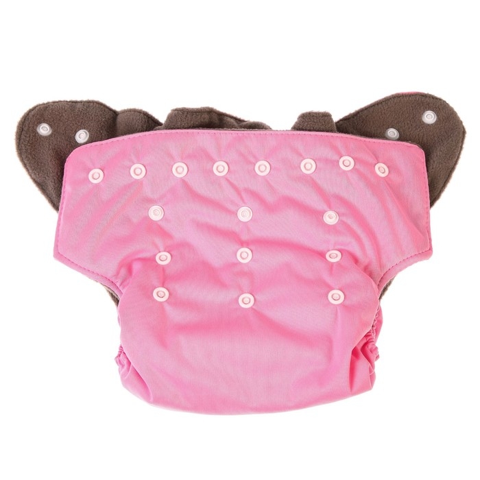 Многоразовый подгузник, угольно-бамбуковая ткань, 3-15 кг, цвет розовый, Крошка Я