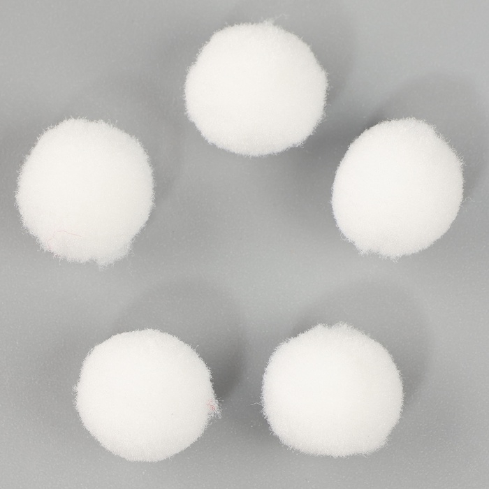 Текстильные детали для декора «Бомбошки», набор 50 шт., размер 1 шт. — 1,5 см, цвет белый Текстильные детали для декора «Бомбошки», набор 50 шт., размер 1 шт. — 1,5 см, цвет белый