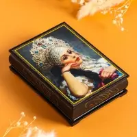 Шкатулка для украшений &laquo;Царевна&raquo;, 10&times;14 см, лаковая миниатюра